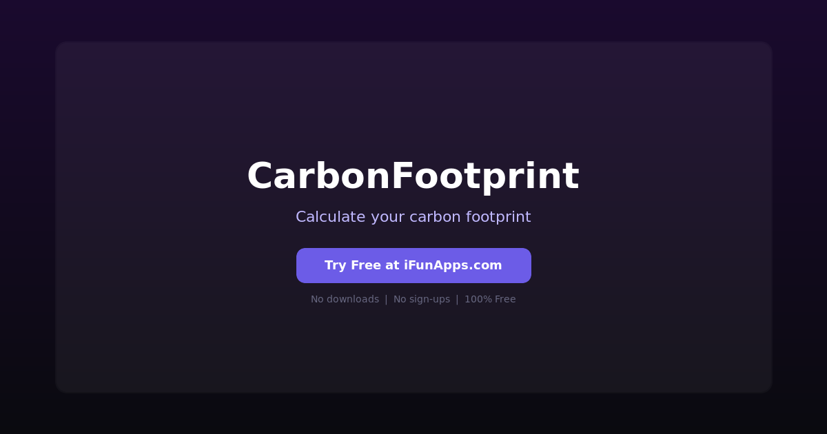 CarbonFootprint: Free Online Carbon Footprint Calculator