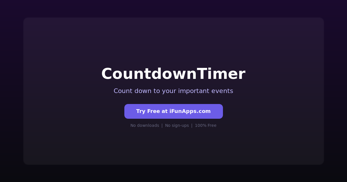 CountdownTimer: Free Online Countdown Timer