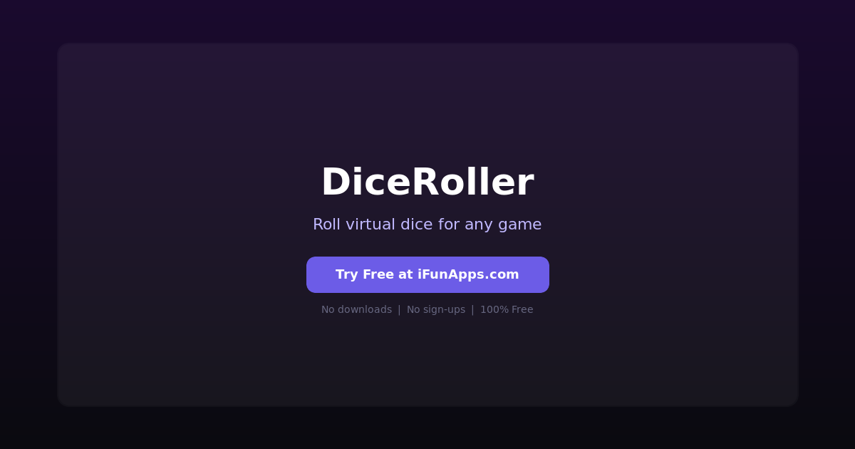 DiceRoller: Free Online Dice Rolling Simulator