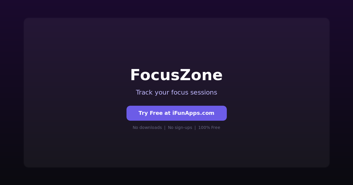 FocusZone: Free Online Focus & Distraction Blocker