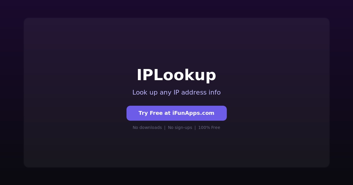 IPLookup: Free Online IP Address Lookup Tool