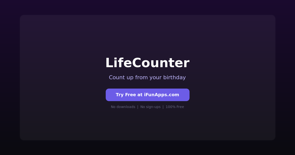 LifeCounter: Free Online Life Statistics Calculator