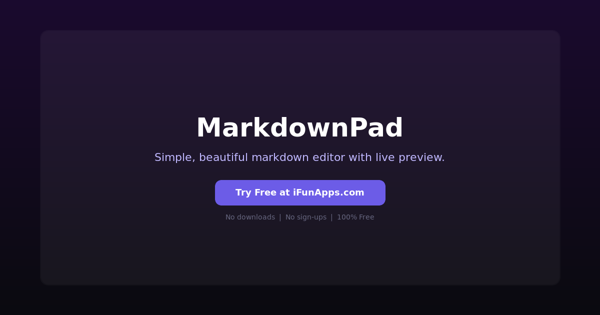 MarkdownPad: Free Online Markdown Editor