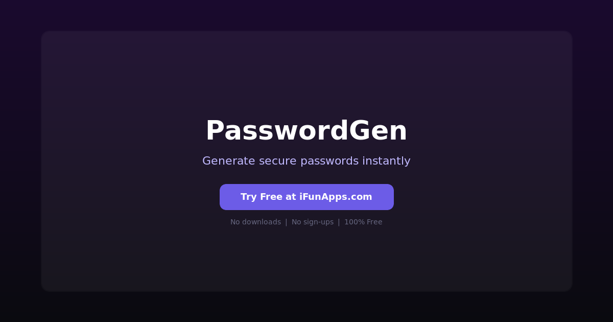 PasswordGen: Free Online Password Generator