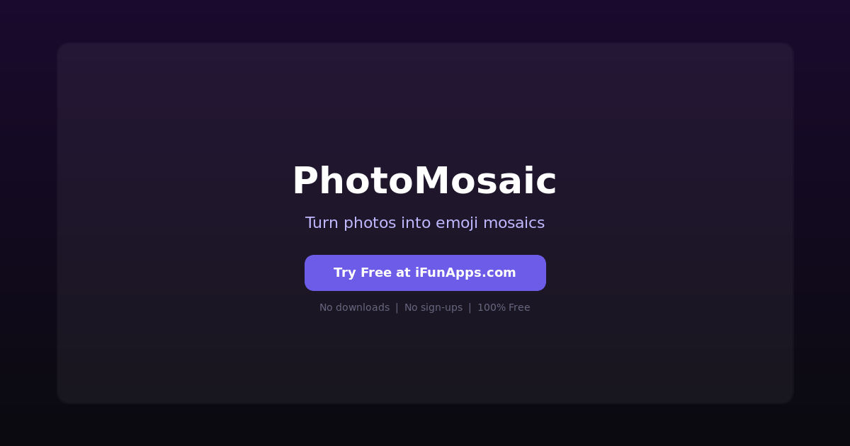 PhotoMosaic: Free Online Photo Mosaic Generator