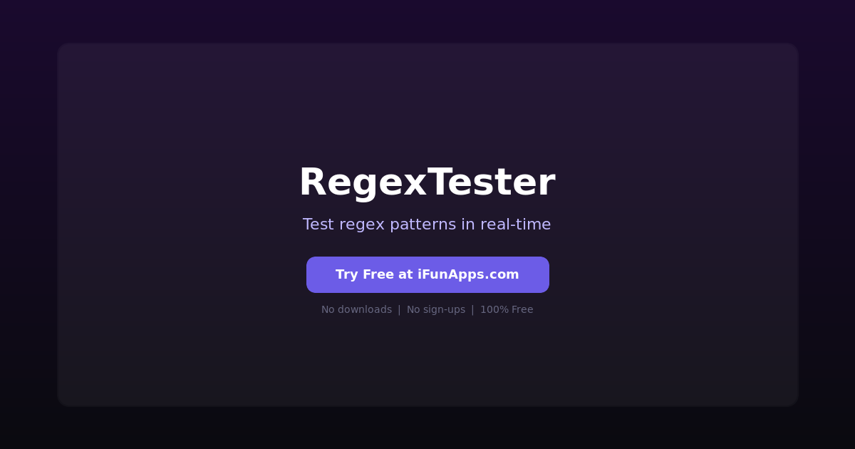 RegexTester: Free Online Regex Tester & Debugger