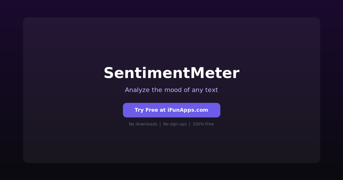 SentimentMeter: Free Online Text Sentiment Analyzer