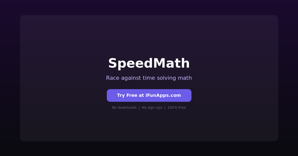 SpeedMath: Free Online Mental Math Practice Game