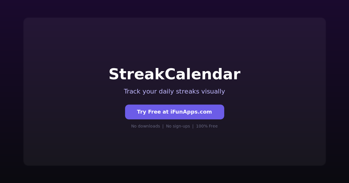 StreakCalendar: Free Online Streak & Habit Calendar