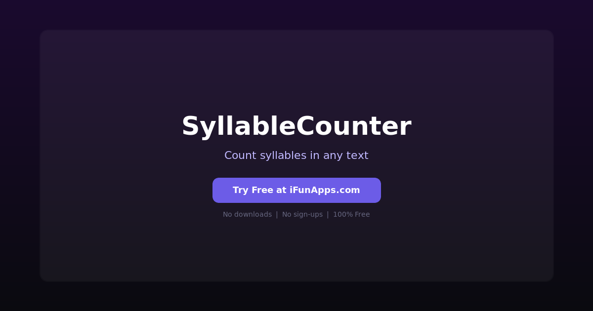 SyllableCounter: Free Online Syllable Counter Tool