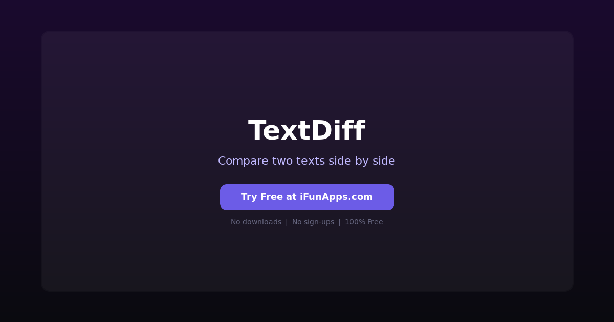 TextDiff: Free Online Text Diff Comparison Tool