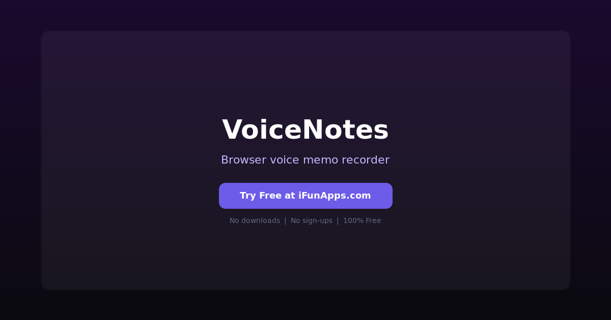 VoiceNotes: Free Online Voice Memo Recorder with Speech-to-Text