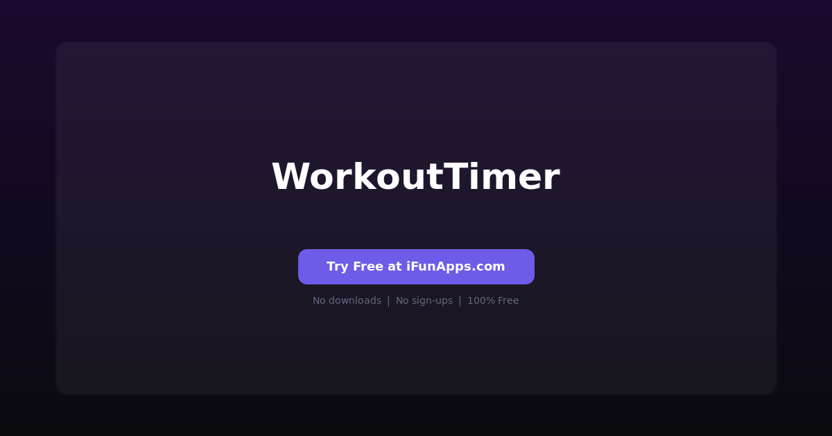 WorkoutTimer: Free Online Workout Interval Timer